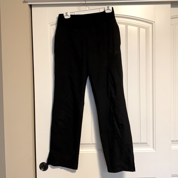 Adidas Womens Black Boot Cut Yoga Athleisure Pants Flat Front Size Small Lounge - Picture 2 of 13